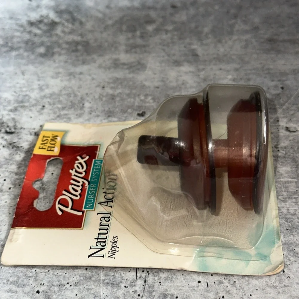 Vintage Playtex Natural Action Flat Top Latex Baby Bottle Nipples Fast Flow  (G)